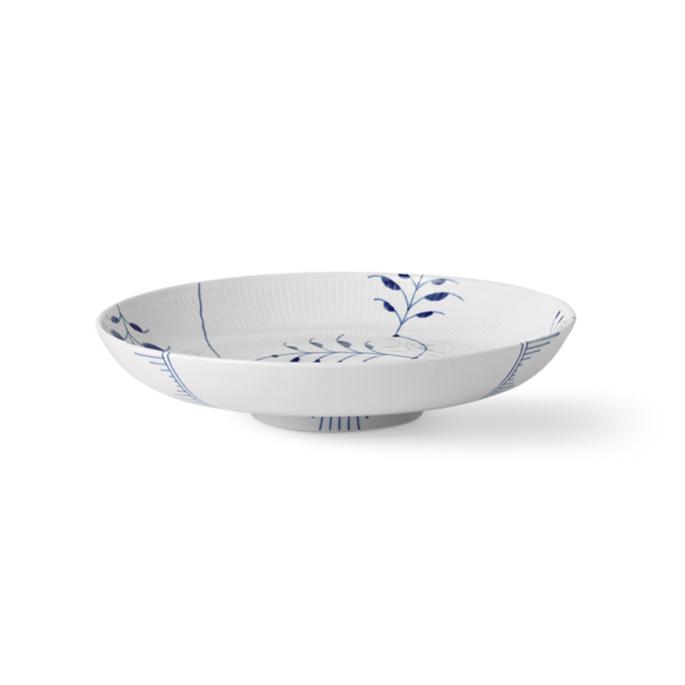 Blå Mega Riflet fad - Ø34 cm.